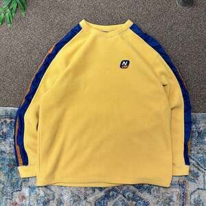 Vintage 1990s Nike Yellow Fleece Crew Neck Sweater